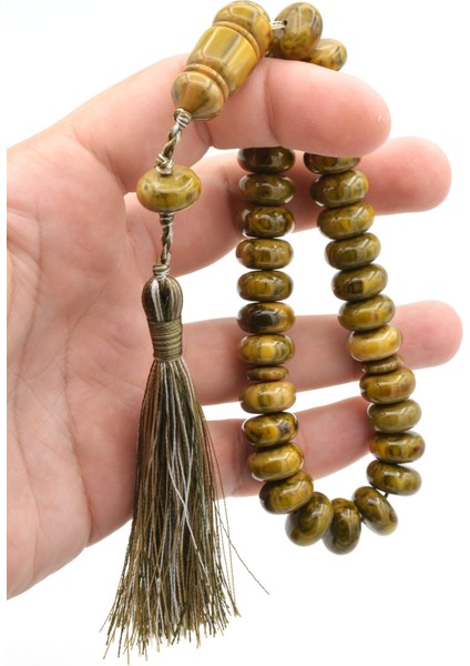 Zeyn Usta Işi Basık Model Yeşil Katalin Tesbih 011 fırsatları