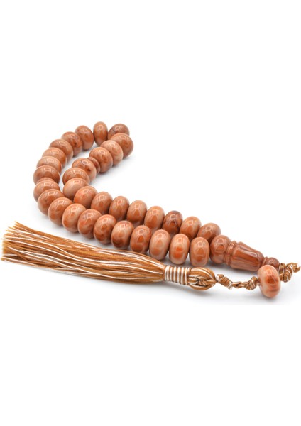 Zeyn Usta Işi Basık Model Koyu Turuncu Katalin Tesbih 008