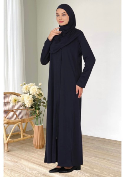 Fermuarlı Tek Parça Kaymaz Başörtülü Pratik Namaz Elbisesi modelleri