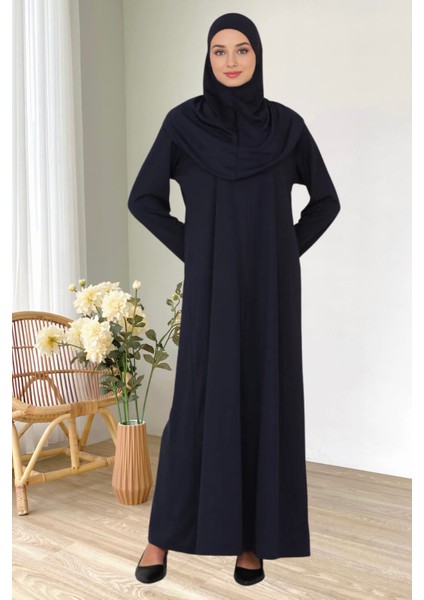 Fermuarlı Tek Parça Kaymaz Başörtülü Pratik Namaz Elbisesi fırsatları
