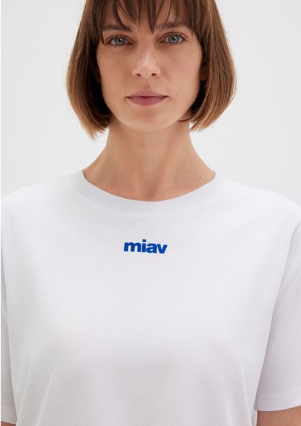 Mini Miav Baskılı Beyaz Tişört 1612452-620