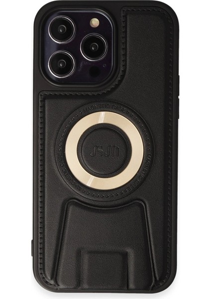 iPhone 14 Pro Kılıf Merkür Magneticsafe Standlı Kapak - SIYAH-(5796) - CHT1611-6595