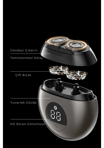 Cb-S1 Dijital Şarj Göstergeli Tıraş Makinesi - GRI-(5796) - CHT5064-4092 modelleri