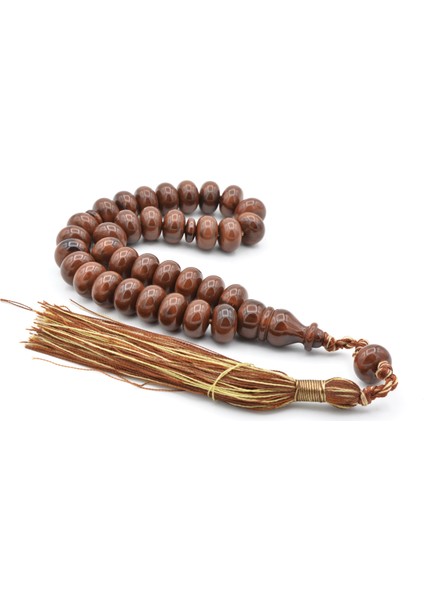 Zeyn Usta Işi Basık Model Kahverengi Katalin Tesbih 006