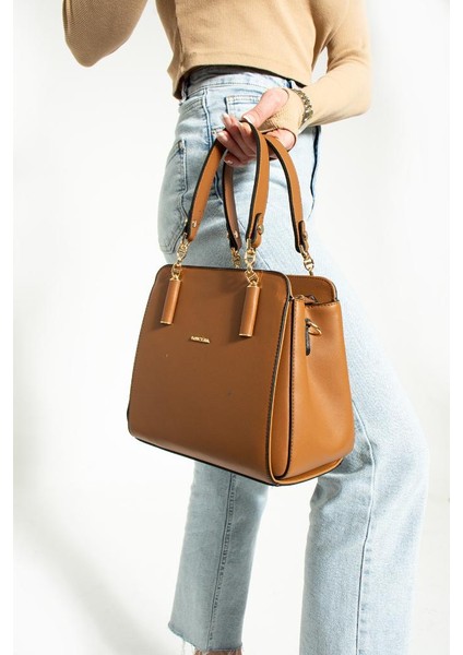 Kadın Kol Çantası Çapraz Askılı Omuz Çantası 24*20 cm Suni Deri Mega Bag El Çantası Business