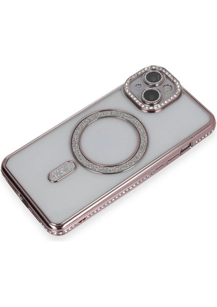 iPhone 14 Kılıf Joke Simli Magneticsafe Kılıf - PEMBE-(5796) - CHT1012-8011 modelleri