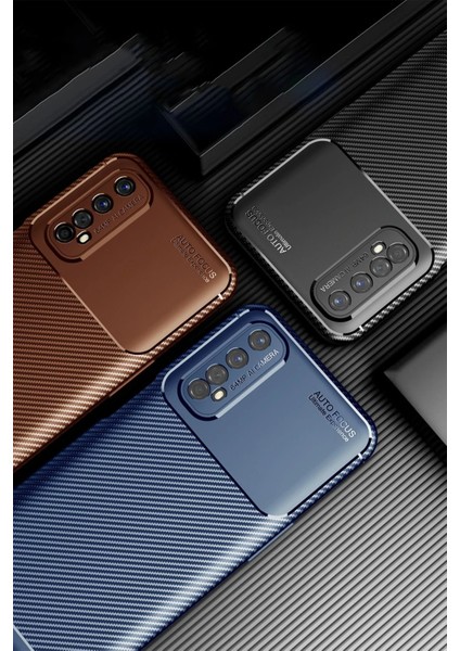 Realme 7 Kılıf Auto Focus Karbon Kapak - KAHVERENGI-(5796) - CHT2284-8964 modelleri