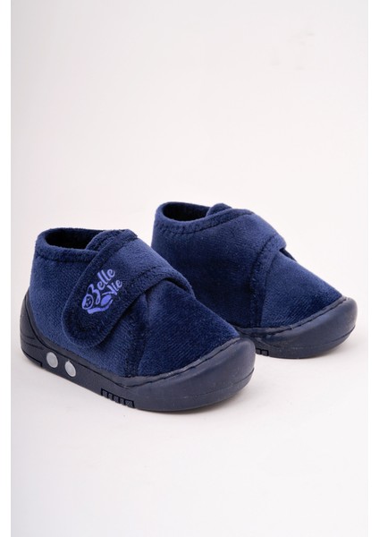 Lacivert Çocuk Ev Botu – Kaymaz Tabanlı, Cırt Cırtlı, Sıcak Tutan Peluş Ev Ayakkabısı modelleri