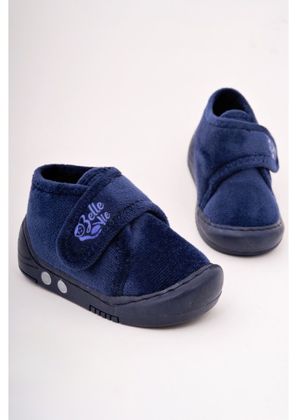 Lacivert Çocuk Ev Botu – Kaymaz Tabanlı, Cırt Cırtlı, Sıcak Tutan Peluş Ev Ayakkabısı fırsatları