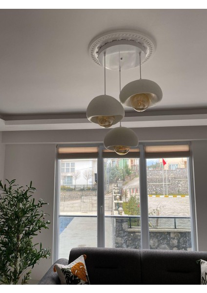3 Lü Sarkıt Avize Rustik E27 Modern Avize Bohem Beton Görünüm modelleri