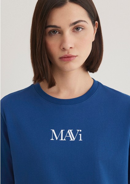Mavi Logo Baskılı Lacivert Tişört 1611594-82625