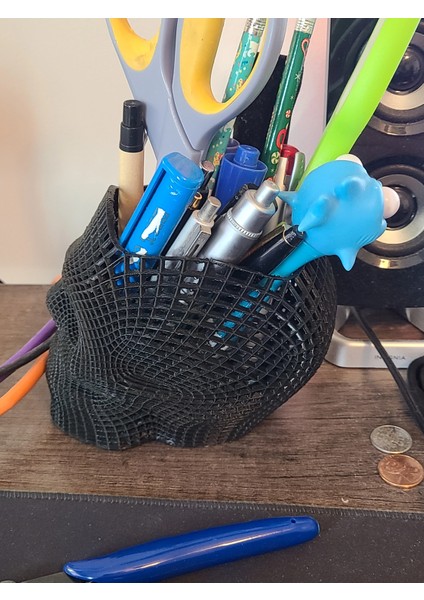 Yeni Tel Kafes Kafatası Kalemlik Siyah 1388237