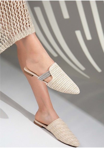 Feles Ince Taban Hasır Detaylı Kadın Terlik fırsatları