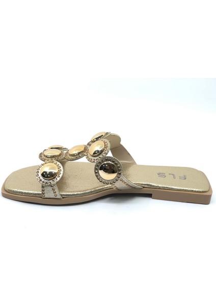 Feles Ince Taban Taş Detaylı Kadın Terlik modelleri