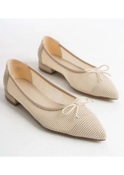 Feles Dantel Fiyonk Detaylı Sivri Burun Kadın Babet Ayakkabı modelleri