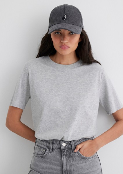 Kedi Işlemeli Antrasit Şapka 1913287-22864