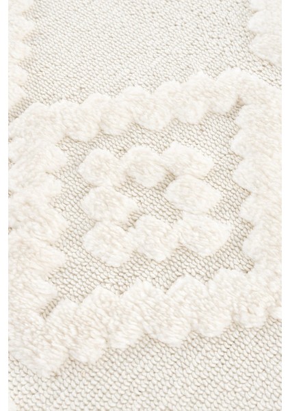 Beyaz Bukleli Yumuşak Peluş Shaggy Dokuma Çocuk Odası Oturma Odası Salon Mutfak Halısı