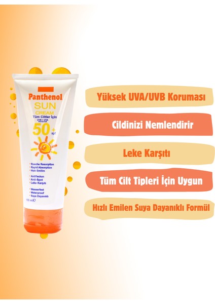 Güneş Kremi 100 ml Spf 50 Güneş Sütü 200 ml Spf 50 Panthenol Spray 200 ml Üstün Koruma Sağlayan Vücut Bakım Seti fiyatları