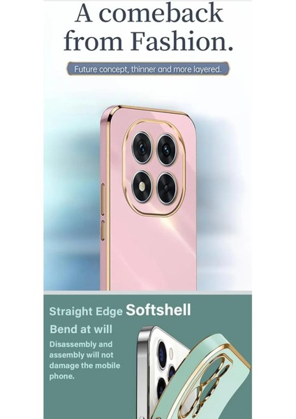 Samsung Galaxy S24 Fe Kılıf Yumuşak Renkli Kenarlar Altın Sarı Yaldızlı + 9h Ekran Koruyucu Kırılmaz fiyatları