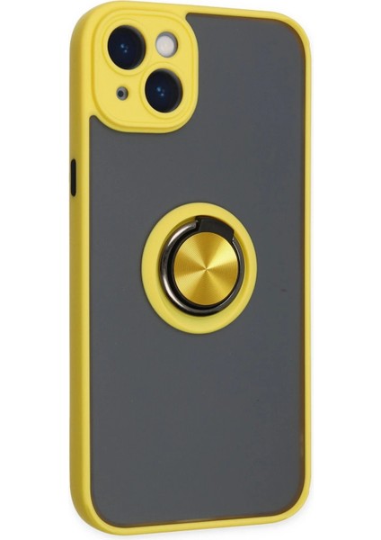 iPhone 14 Kılıf Montreal Yüzüklü Silikon Kapak - SARI-(5796) - CHT6714-1977 fiyatları