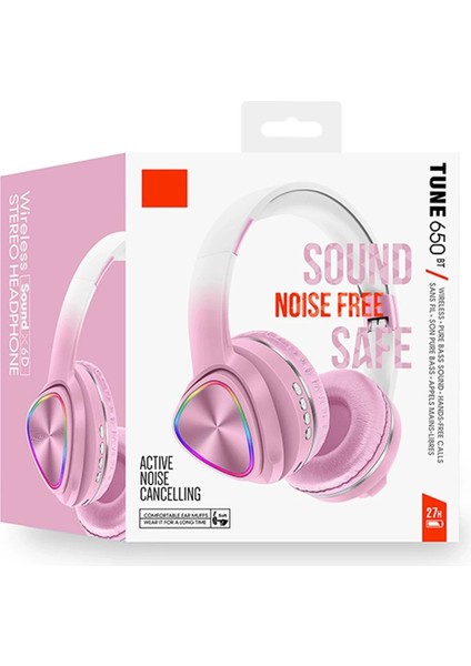 Tune 650 Bt Rgb Kablosuz Kafaüstü Kulaklık - PEMBE-(5796) - CHT9189-9190 modelleri