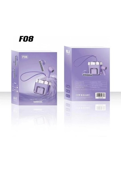 F08 Dijital Şarj Göstergeli Tws Bluetooth Kulaklık - MOR-(5796) - CHT7665-8829 fiyatları