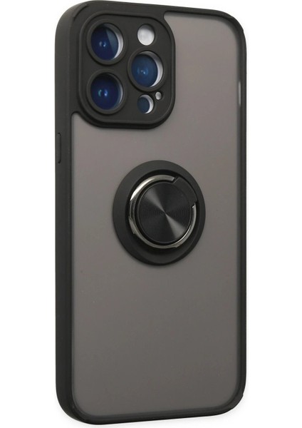 iPhone 14 Pro Max Kılıf Montreal Yüzüklü Silikon Kapak - SIYAH-(5796) - CHT1948-4678 fiyatları