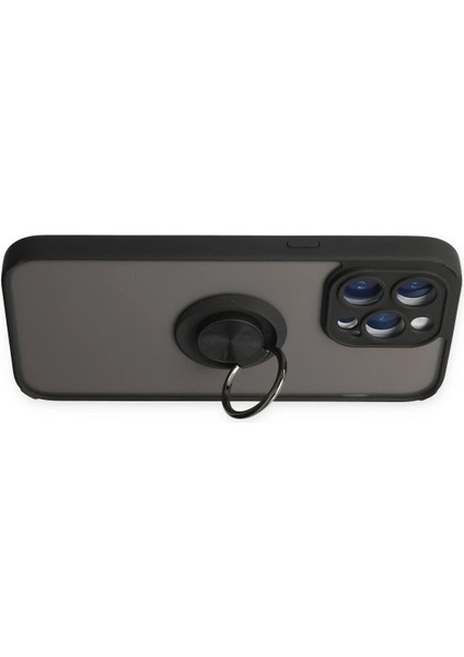 iPhone 14 Pro Max Kılıf Montreal Yüzüklü Silikon Kapak - SIYAH-(5796) - CHT1948-4678 fırsatları