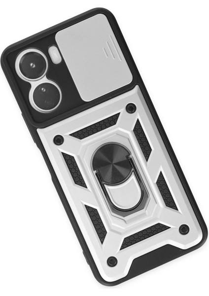 Vivo Y16 Kılıf Pars Lens Yüzüklü Silikon - GÜMÜŞ-(5796) - CHT6214-3011 modelleri