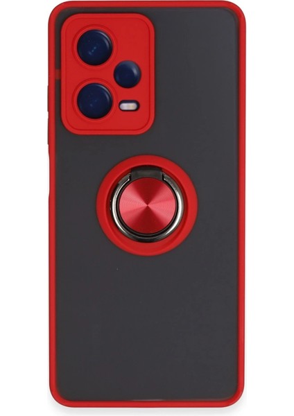 Xiaomi Redmi Note 12 5g Kılıf Montreal Yüzüklü Silikon Kapak - KIRMIZI-(5796 - CHT5807-6873