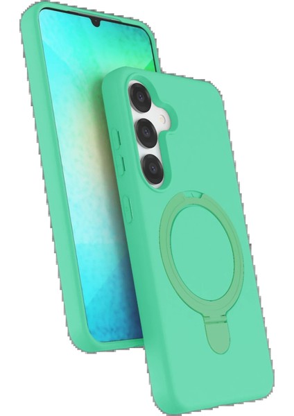 Samsung Galaxy S25 Regal Magsafe Standlı Kapak - YEŞIL-(5796) - CHT5774-9878