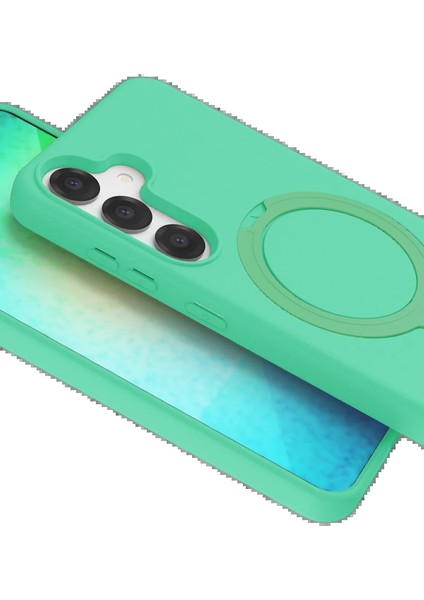 Samsung Galaxy S25 Regal Magsafe Standlı Kapak - YEŞIL-(5796) - CHT5774-9878 fırsatları