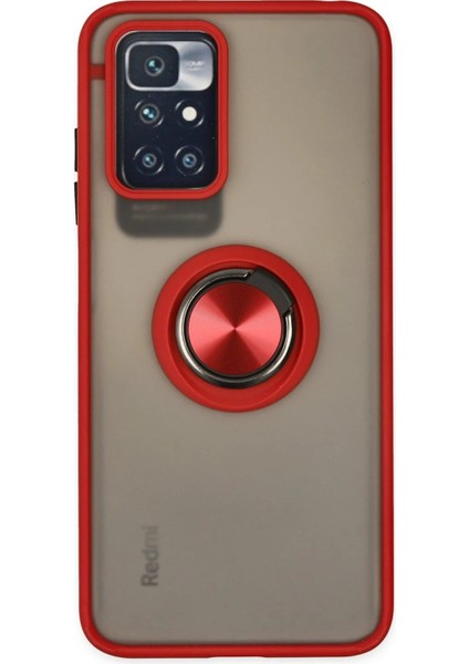 Xiaomi Redmi 10 2022 Kılıf Montreal Yüzüklü Silikon Kapak - KIRMIZI-(5796) - CHT6342-9826