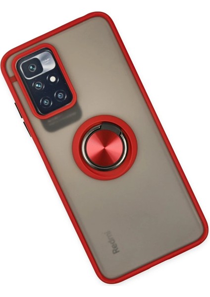 Xiaomi Redmi 10 2022 Kılıf Montreal Yüzüklü Silikon Kapak - KIRMIZI-(5796) - CHT6342-9826 modelleri