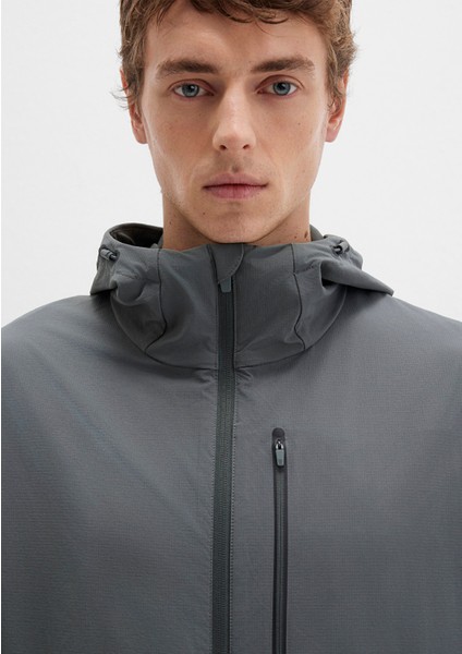 Kapüşonlu Yeşil Spor Ceket 0110655-71598