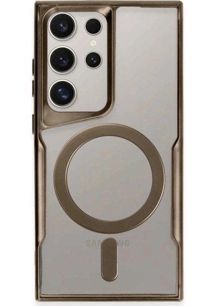 Samsung Galaxy S23 Ultra Kılıf Boyi Magsafe Silikon Kapak - KAHVERENGI-(5796) - CHT7792-7243