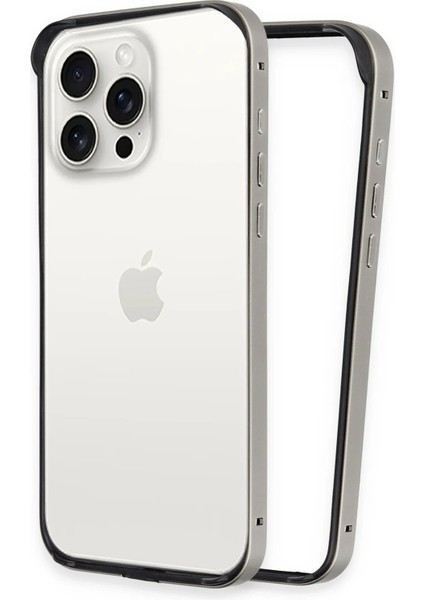 iPhone 15 Pro Max Land Bumper Koruma Kapak - Titan GRI-(5796) - CHT2956-3019