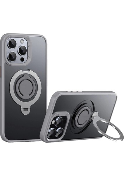 iPhone 15 Pro Avatar 360 Dönen Magsafe Kapak - Titan GRI-(5796) - CHT8948-3127