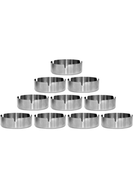 Küçük Boy 3x8 cm Yuvarlak Küllük Paslanmaz Çelik 10 Adet