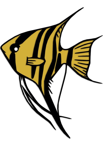 Çizgili Melek Balığı Dekoratif Metal Tablo