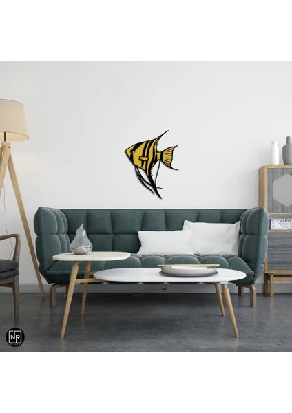 Çizgili Melek Balığı Dekoratif Metal Tablo fiyatları