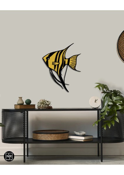 Çizgili Melek Balığı Dekoratif Metal Tablo modelleri
