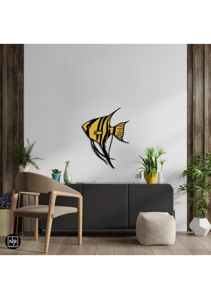 Çizgili Melek Balığı Dekoratif Metal Tablo indirimleri
