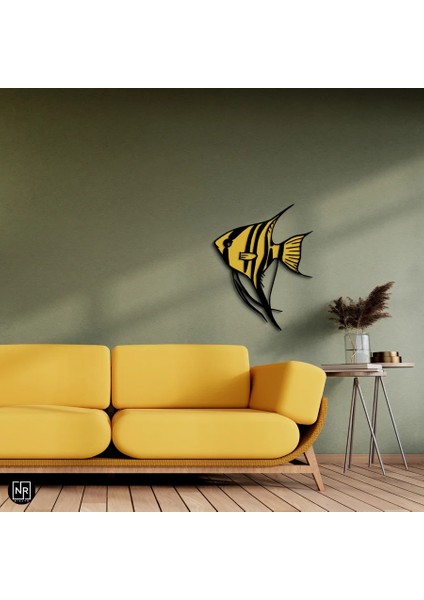 Çizgili Melek Balığı Dekoratif Metal Tablo