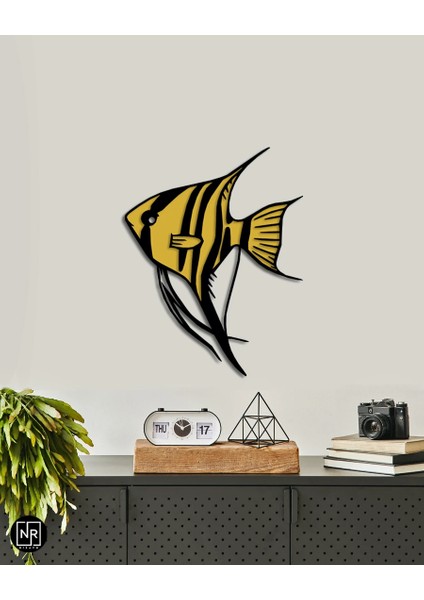 Çizgili Melek Balığı Dekoratif Metal Tablo