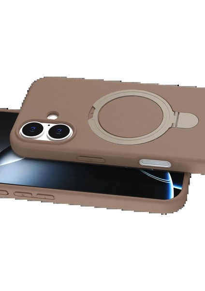 Apple iPhone 16 Plus Regal Magsafe Standlı Kapak - Çöl TITANYUM-(5796) - CHT3848-2576 fiyatları