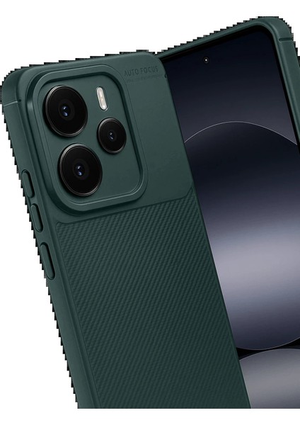 Xiaomi Note 14 5g Auto Focus Karbon Kapak - Koyu YEŞIL-(5796) - CHT9826-4194
