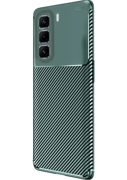 Infinix Hot 50 4g Kılıf Auto Focus Karbon Kapak - Koyu YEŞIL-(5796) - CHT1888-3349 modelleri