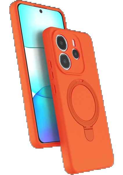 Xiaomi Redmi Note 14 4g Regal Magsafe Standlı Kapak - TURUNCU-(5796) - CHT4416-8272