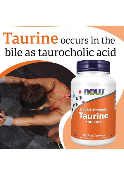 Taurine Premium Double Strength, 1000MG, 100 Vegcaps Nervous Mental System fırsatları